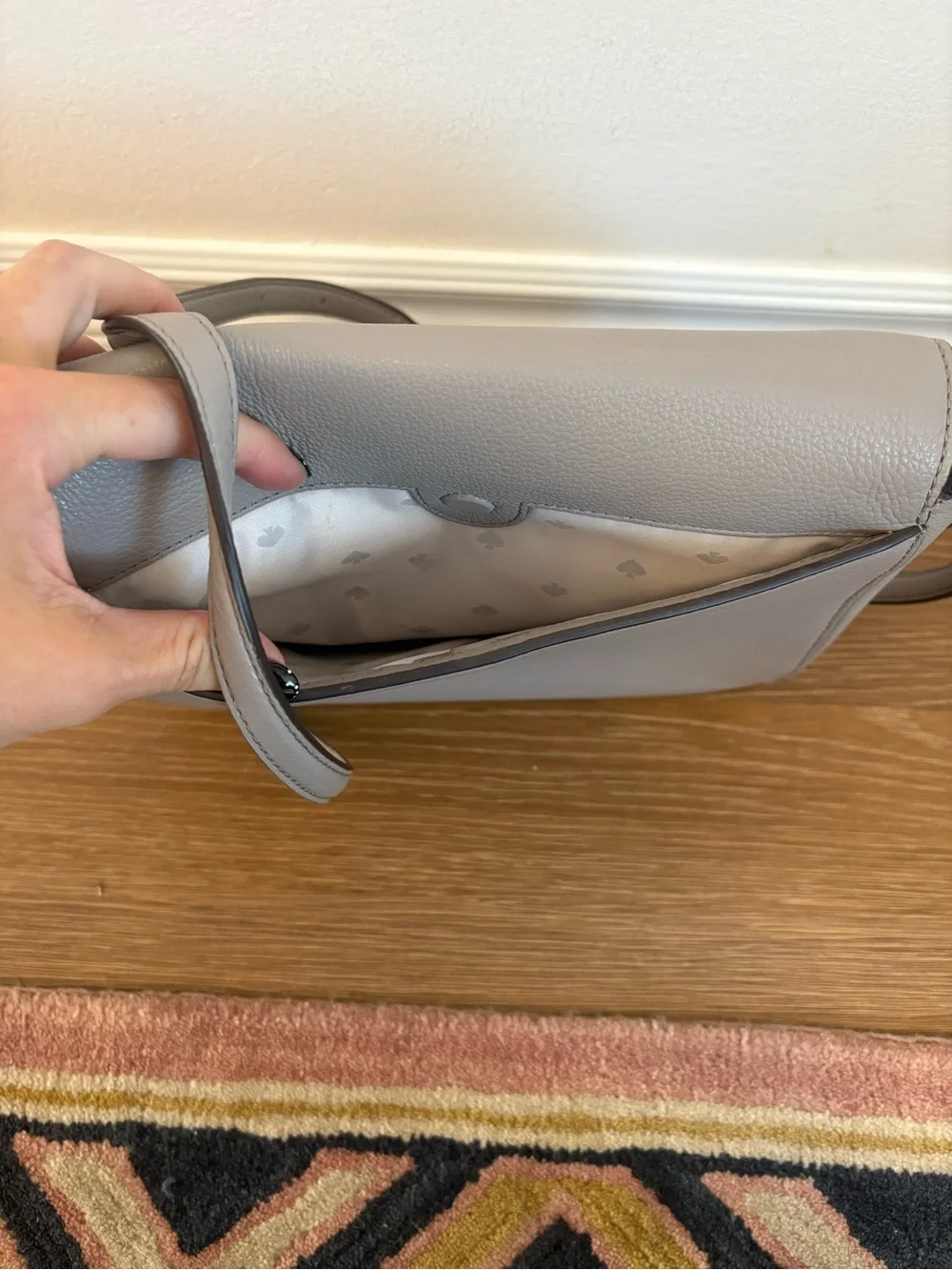 kate spade Gray Pebbled Leather Crossbody Bag